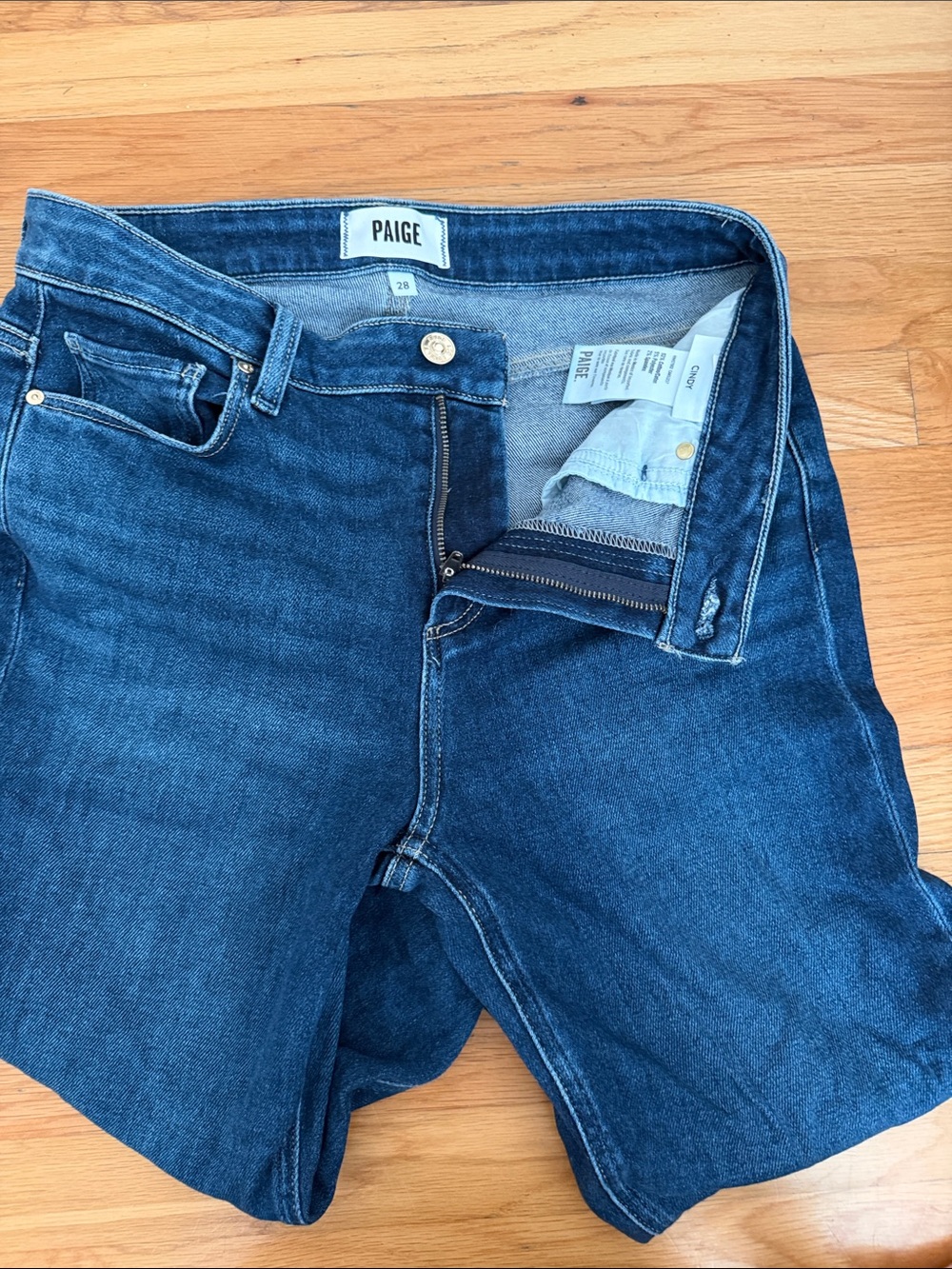 PAIGE Cindy High Waist Ankle Straight Leg Jeans